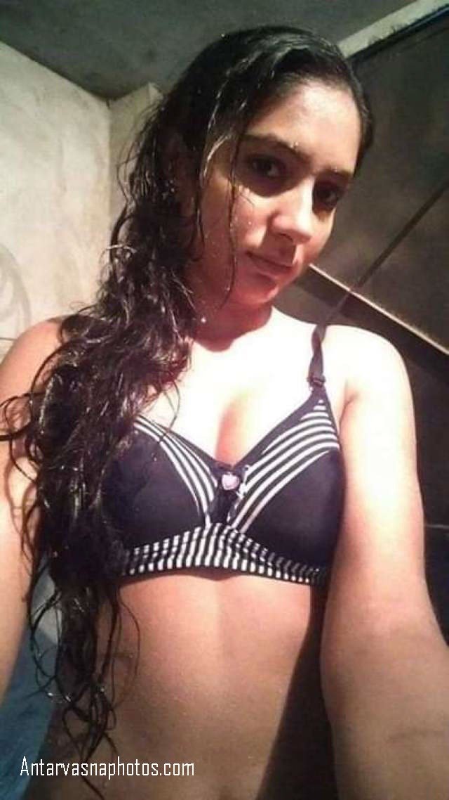 girl in black bra