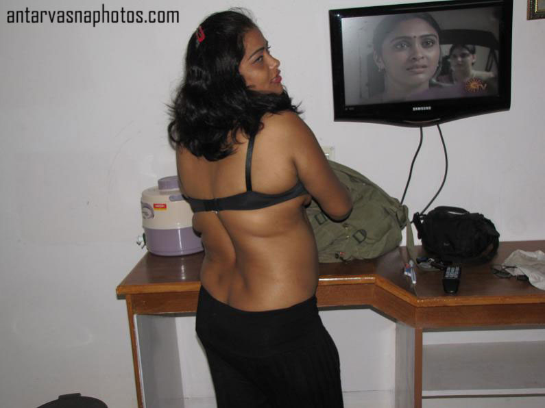 Indian girl in black bra