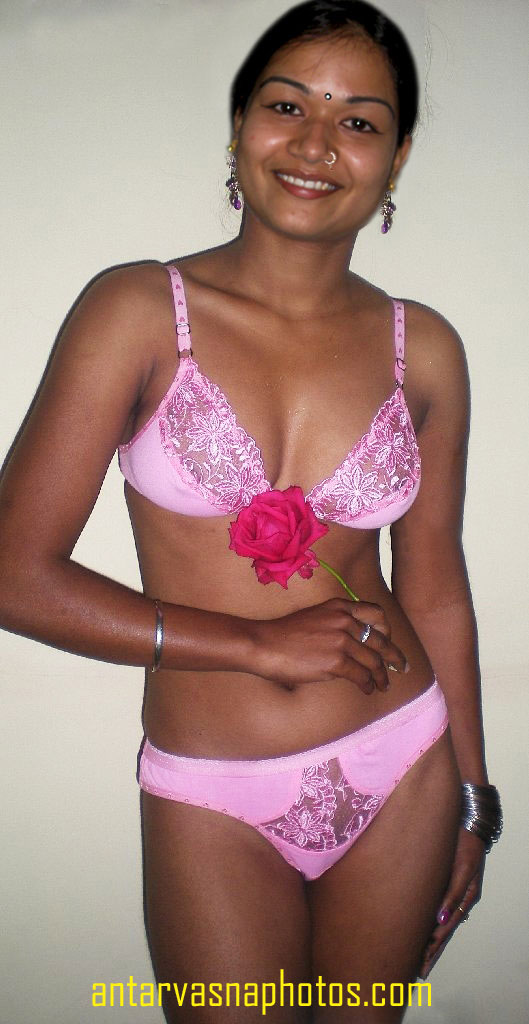 Indian girl in pink bra and panty