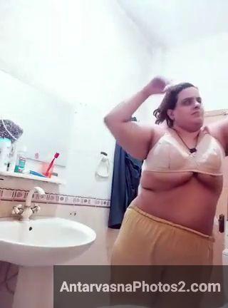 busty punjabi mom naked bathroom selfies 6